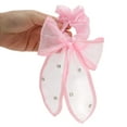 thumbnail image 4 of Unique Bargains 1 Pc Grace Rhinestones Bow Scrunchie Hair Elastic Band Pink, 4 of 5