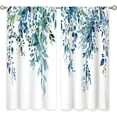 thumbnail image 6 of Teal Eucalyptus Botanical Leaves Floral Window Curtains Blue Watercolor Turquoise Flower Plant Wildflower Farmhouse Curtain Drapes Herb Curtains for Bedroom Living Room Treatment 42Wx63H Inch, 6 of 6