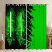 jejeloiu Green Lightsaber Blackout Curtains Set of 2 (52x84 Each),Modern Fashion Gaming Window Curtains,Teens Video Games Curtains and Drapes For Boys,Ultra Soft Home Decor