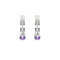 thumbnail image 4 of 0.48Ct Brilliant Round Cut Hoop Natural Amethyst 18K White Solid Solid Gold Everyday Dainty Earrings Lever Back, 4 of 7