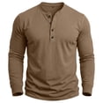 thumbnail image 6 of Stamzod Long Sleeve Henley Shirts for Men Casual Pullover Button Up Shirt Soft Home Cotton Oversized Tshirts Khaki XXL, 6 of 10