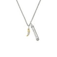 thumbnail image 2 of Delight Jewelry Goldtone Small Crystal Sabre Tooth Silvertone Courage Strength Wisdom Honesty Bar Charm Necklace, 23", 2 of 4