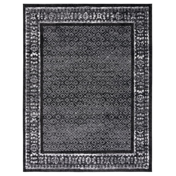 SAFAVIEH Adirondack Royston Traditional Runner Rug, Black/Silver, 2'6" x 18'