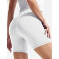thumbnail image 4 of Cadmus High Waist Yoga Shorts for Women Workout Running Shorts Naked Feeling Biker Shorts Tummy Control Deep Pockets, White, XL, 4 of 9