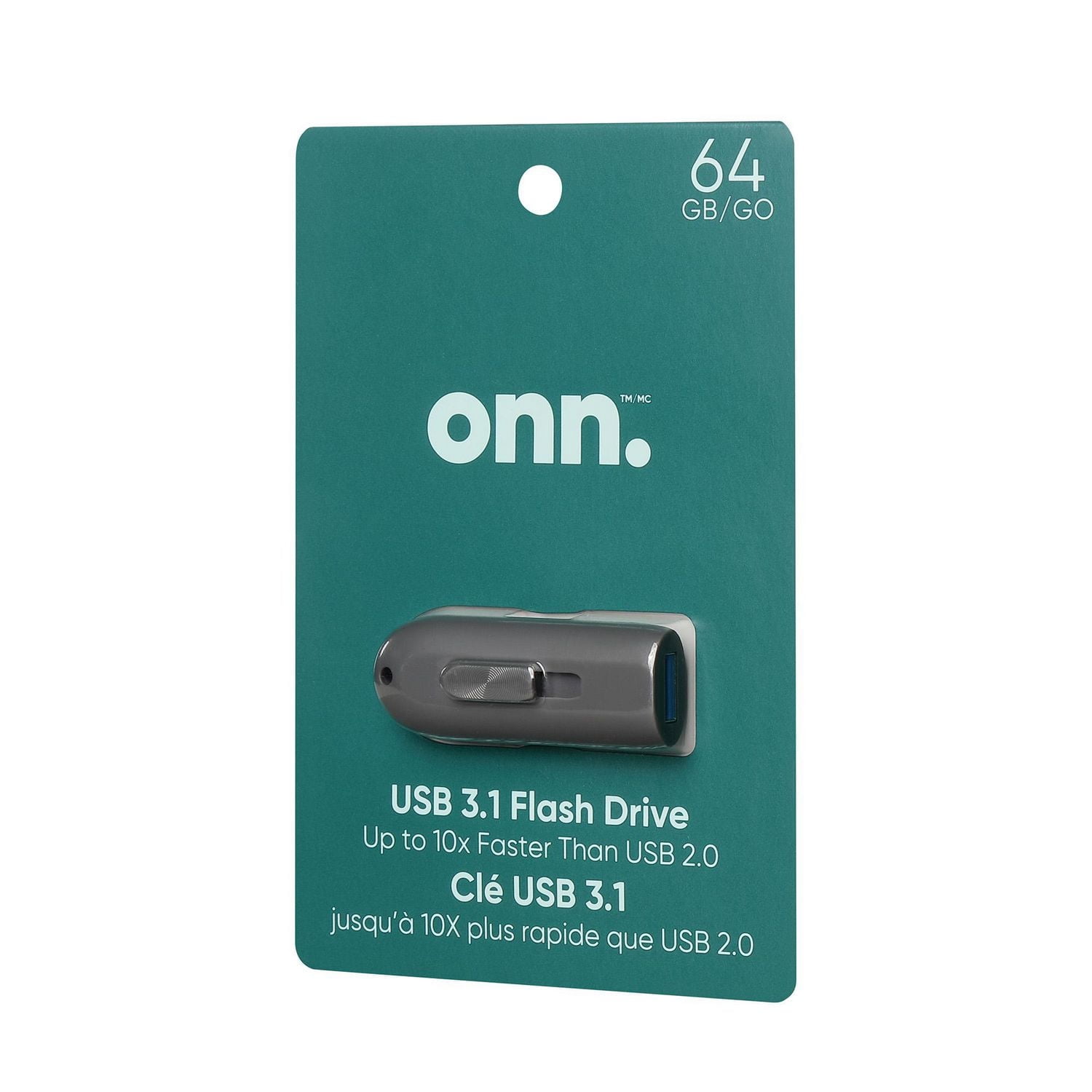 onn. 64 GB USB 3.1 Fast Transfer Flash Drive