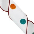 thumbnail image 2 of Vickerman 4" x 10 Yards White Fuzzy Dot Wired Edge Christmas Ribbon., 2 of 4