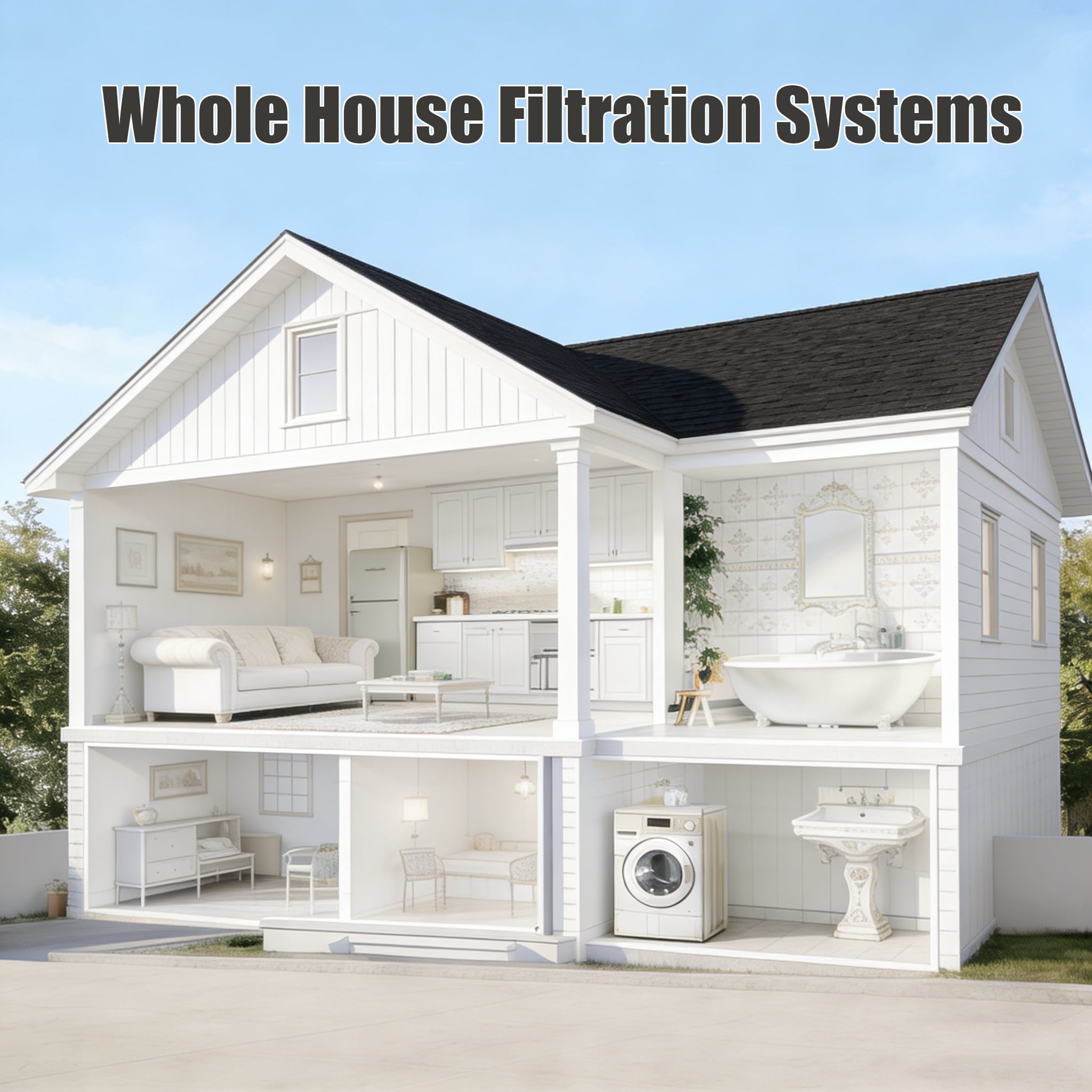 Water Filter Cartridge, Membrane Solutions Sediment Water Filter Replacement Compatible with W50PE, WFPFC3002, SPC-25-1050, FM-50-975 | 50 Micron | 10"x2.5" | 12 Pack