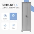 thumbnail image 6 of 22'' Double Door Storage Cabinet with Adjustable Shelves, High Quality Bathroom Cabinet with  MDF Material, for Living Room, Bathroom, Gray, 6 of 9