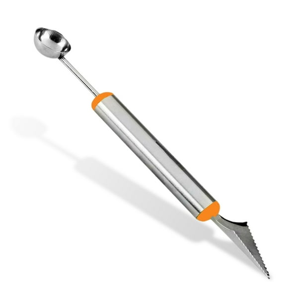 Cuchara de fruta Gadgets Helado de acero inoxidable de doble cabeza Sandía de la sandía de la vegetal Balador de las frutas de las frutas de las frutas Scienceny HA012640-02