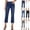 Dark Blue(Fashion), variant on ZHYou Womens Straight Leg Capris Jeans Slim Fit High Waisted Pull On Stretchy Button Up Denim Capri Pants for Women Dark Blue L