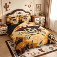 thumbnail image 2 of meiyoeat Vintage Pirate Skull 7-Piece Twin Bedding,Treasure Chest Print Bedding Comforter Set For Boys,Brown Black,Black Reversible, 2 of 7