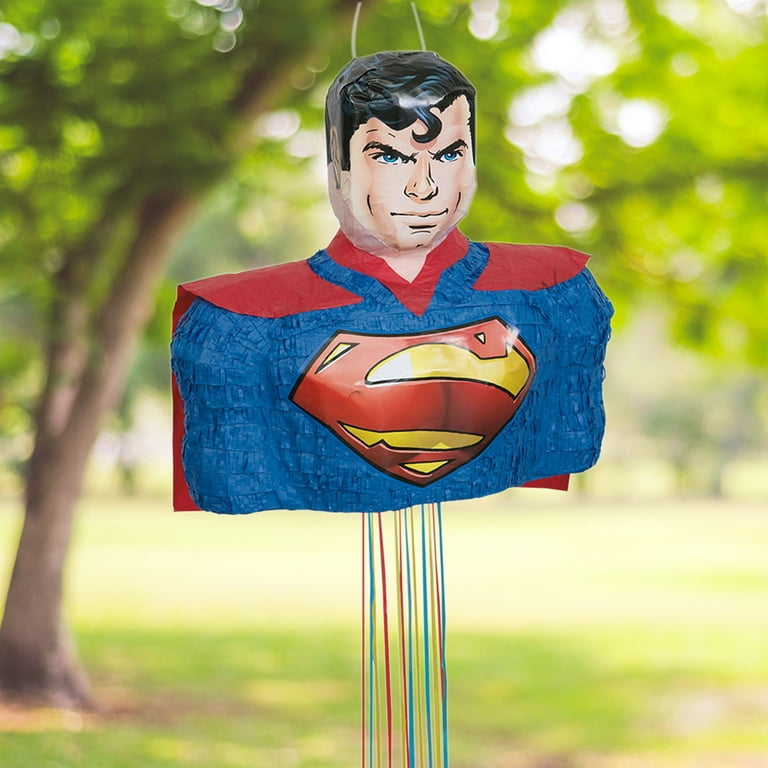 Superman Pinata, Pull String, 16.5 x 14 in, 1ct 