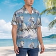 thumbnail image 3 of Balery Horses Running Through The Water Camisas hawaianas de manga corta para hombre, camisas playeras de corte holgado, camisas de vacaciones con botones,X-Large, 3 of 7