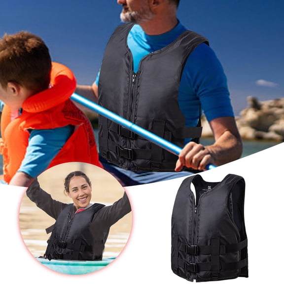 EcoNest Universal Adult Life Jacket Buoyancy Vest For Water Sports Boarding Fishing Kayaking Surfing Includes Whistle For