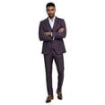 thumbnail image 3 of Tazzio Skinny Fit Sharkskin 3 Piece Suit Set with Wide Peak Lapel, 3 of 4