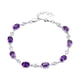thumbnail image 1 of Pulsera de amatista Jumpingount con doble corazón chapada en platino, 1 of 6