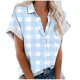 thumbnail image 1 of Mujeres Pantalones Cortos Impresos Manga Corta con Cuello en V Blusa Superior, Casual Y Elegante Corto para las Mujeres Verano Casual, 1 of 5