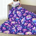 thumbnail image 6 of Pofeuu colorful mushroom Skull rainbow Print Ultra-Soft Micro Fleece Blanket,for Bed Or Sofa,All Season Throw Blankets Flannel Blanket-50"x40", 6 of 7