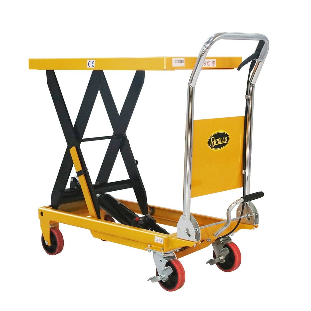 APOLLOLIFT Platform Manual Hydraulic Lift Table Cart Single Scissor 35.