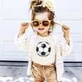 thumbnail image 3 of Faux Glitter Soccer Ball Shirt for Girls Cute Girly Soccer Tee for Children Natural Shirt 12 Months, 3 of 4