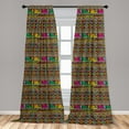 thumbnail image 5 of Ambesonne Colorful Curtains, Geometric Modern Tones, Pair of 28"x84", Multicolor, 5 of 5