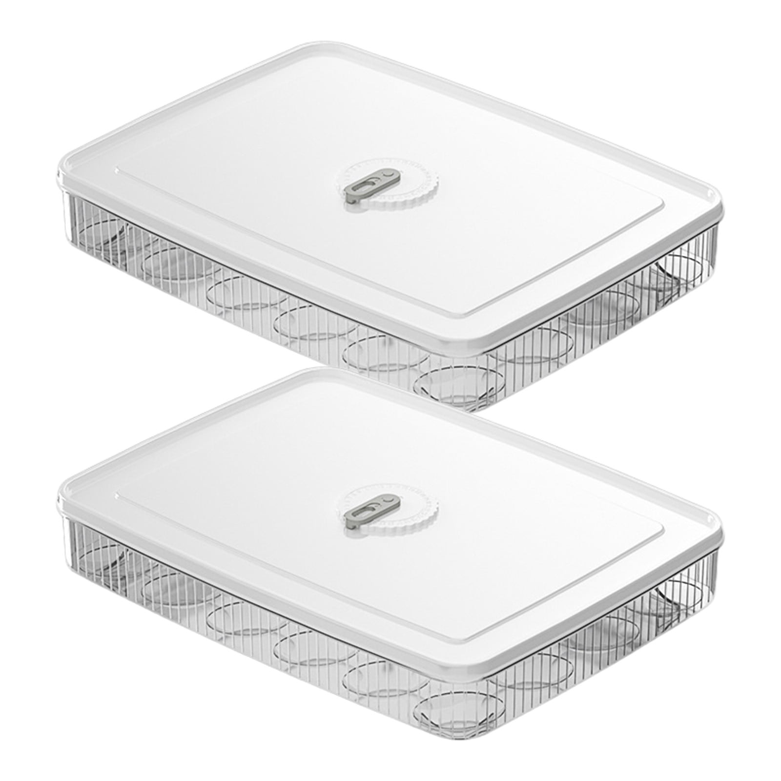 Inerposs Egg Holder Organizer, 2 Pack Egg Storage Container, 24 Capacity Refrigerator Storage Bin, Stackable Eggs Tray with Lid, Clear Egg Rack for Kitchen Fridge