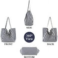thumbnail image 3 of JennyShop  Large Capacity Shoulder Bag for Shopping Travel, Fashion Striped Canvas Tote Handbag for Women Vertical Stripe Bag, 3 of 6