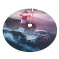 thumbnail image 3 of Kll 36" Christmas Tree Skirt Lighthouse Waves Torrential Rain Xmas Tree Skirts Mat For New Year Xmas Holiday Party Indoor Outdoor Home Decoration, 3 of 9