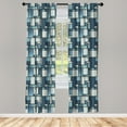 thumbnail image 5 of Ambesonne Colorful Window Curtains, Denim Sewings, Each 28" W x 95" L, Pale Blue Blue, 5 of 5