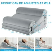 MOONORAH Wedge Pillow for Sleep Apnea, Adjustable Wedge Pillow Headboard, Bed Wedge Pillow for Back, Neck, Leg Pain Relief, Pillow Wedge for Sleeping, Acid Reflux with Neck Support Pillow, Grey