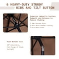thumbnail image 5 of Autlaycil 7.5ft Brown Outdoor Patio Umbrella with Tilt, Crank and Sturdy Ribs for Lawn, Garden, Backyard and Pool, 5 of 8