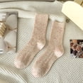 thumbnail image 3 of harmtty Dotted Yarn Pattern Socks Women Cotton Blend Socks Women Cotton Blend Mid-calf Socks Dotted Yarn Pattern Soft Skin-friendly Warm Color Solid Color Pink, 3 of 8