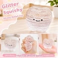 thumbnail image 3 of Glitter Squishy Relaxation Toy with Cute Face Design, 1-Pack, Clear White with Sparkles, for Relaxation and Focus, Sensory Toy, 3 of 4