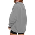 thumbnail image 4 of TGSLY Women's Half Snap Button Down Sweatshirt Lightweight Stand Collar Long Sleeve Athletic Tops Relaxed Casual Solid Color Fall Pullover with Pocket XL, 4 of 8