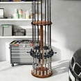 thumbnail image 2 of Ghosthorn Circular Fishing Rod Stand - Charcoal Burnt Color, Sturdy & Practical Organizer for Anglers' Fishing Gear, 2 of 7
