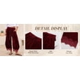 thumbnail image 6 of Women's Velvet Lace-Hem Wide Leg Pants Drawstring Waist Casual Trousers with Pockets, 6 of 7