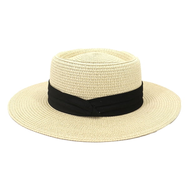 Sombrero de paja Minnieouse de verano de ala ancha transpirable Beige Negro AP012495-02