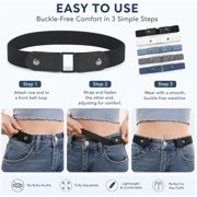 5 Piece No Buckle Elastic Waist Belt Set, Adjustable Waist Belts for Jeans and Pants, TIKA