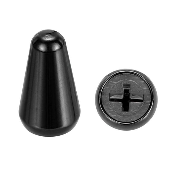 Uxcell 2Pcs ST Guitar 3/5 Way Pickup Switch Tip Cross Hole ID 0.19 x 0.15 Tapa de interruptor de palanca metálica negra