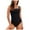 Black, variant on WUANDIXFA Womens One Piece Swimsuit Retro Square Neck Tummy Control Bathing Suits Ruched Modest Full Coverage Swimwear Blue,S
