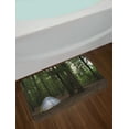 thumbnail image 2 of Dark Forest Bath Mat, Picturesque of a Tent Pitched in a Forest as the Daytime Setting Happy Camper, Plush Bathroom Decor Mat with Non Slip Backing, 29.5" X 17.5", Multicolor, by Ambesonne, 2 of 2