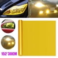 thumbnail image 3 of KERISTE Universal Car Truck 12"X60" Yellow Headlight Tailight Fog Light Tint Film Vinyl, 3 of 7