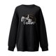 thumbnail image 1 of Gibobby Sudadera mujer Sudadera de manga larga con estampado gráfico de letras y cuello redondo para mujer(Negro,G), 1 of 4