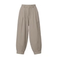 thumbnail image 5 of Linen Barrel Pants Women Cotton Palazzo High Waisted Balloon Pants Summer Casual Beach Boho Wide Leg Baggy Trousers, XL, 5 of 9