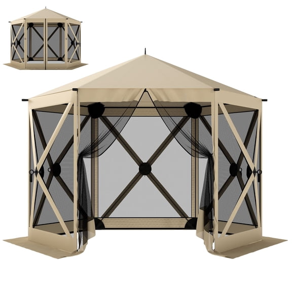 Dranite  10 x 11 ft Pop Up Gazebo Screen Tent, Canopy with Mesh Netting,Includes Carry Bag