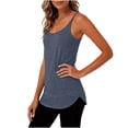thumbnail image 5 of Timegard Womens Tank Tops Summer Sleeveless Spaghetti Strap camisoler Tops Casual Beach Vacation Loose Scoop Neck ruffle Tee, 5 of 6