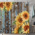 thumbnail image 2 of Sunflower Extra Long Shower Curtain, Spring Floral Farmhouse Retro Plant Dragonfly Bee Botanical Durable Waterproof Fabric Machine Washable with Hooks for Bathroom Bathtub Decor 72Wx78H, 2 of 6