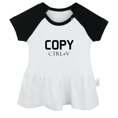 

Copy From Dad ctrl+V Funny Dresses For Baby Newborn Babies Skirts Infant Princess Dress 0-24M Kids Graphic Clothes (Black Raglan Dresses 6-12 Months)