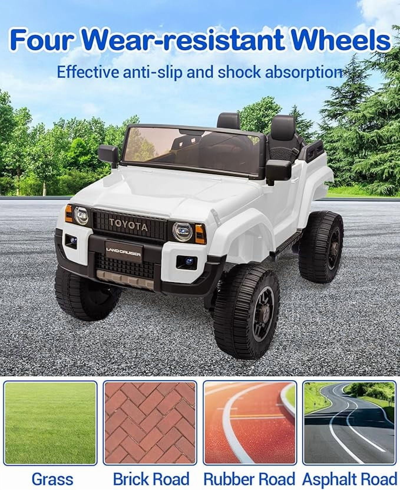 EastVita 24V Ride on Car for Kids, 2 Seater Ride on Car Truck, Licensed Toyota Electric Car with Parent Remote Control, 4.4MPH, 4x550W Motors