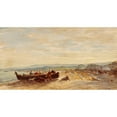 thumbnail image 2 of Félix Ziem 24x15 Black Ornate Framed Double Matted Museum Art Print Titled: Antibes Fishermen, 2 of 5